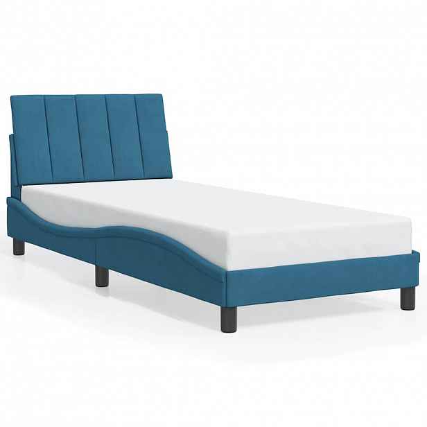 vidaXL Rám postele bez matrace Hanko modrý 80 x 200 cm samet