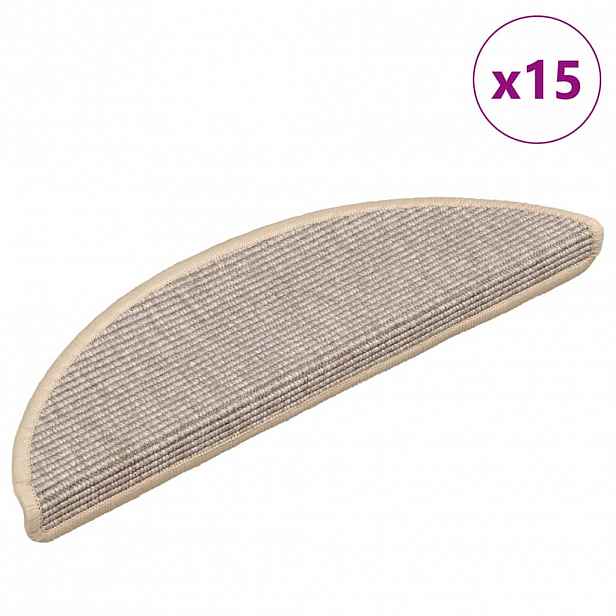 vidaXL Schodové rohože 15 ks 56 x 17 x 3 cm stříbrné, půlkulaté