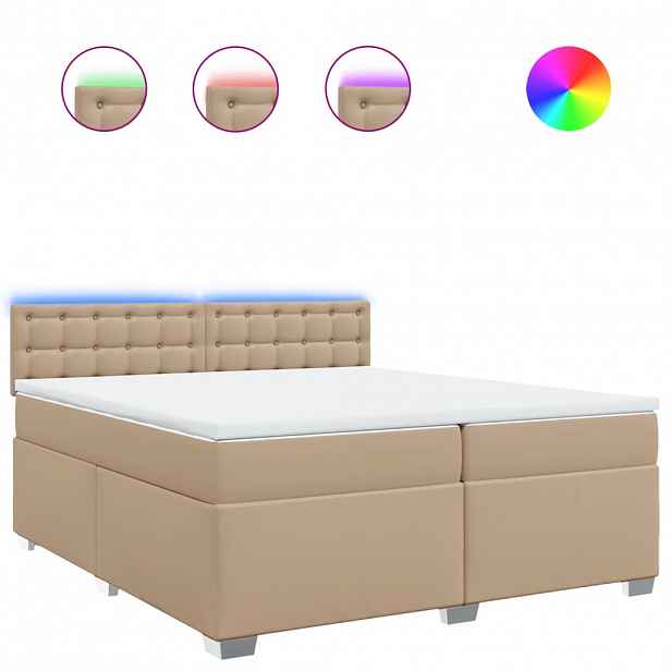 vidaXL Box spring postel s matrací cappuccino 200 x 200 cm umělá kůže