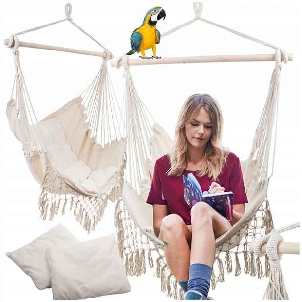 Brazilské houpací křeslo visí houpačka houpací křeslo polštáře boho