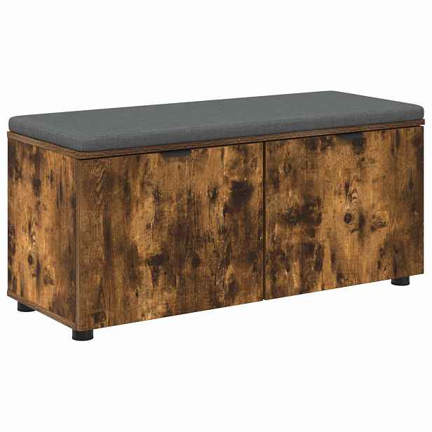 vidaXL Chodbičková lavice s polštářem Uzený Dub 100 x 38 x 46 cm