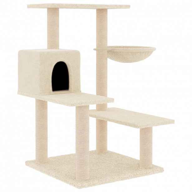 vidaXL Škrabadlo pro kočky se sisalovými sloupky krémové 82,5 cm