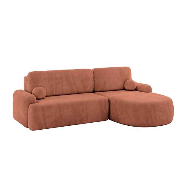 ALTDECOR ROHOVÁ SEDAČKA s funkcí spaní a úložným prostorem LIRA-L - 264x172x89 meruňková