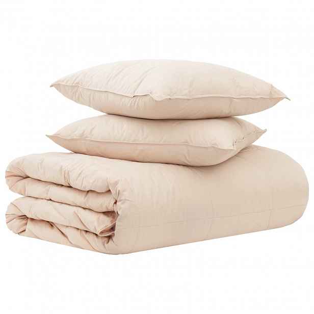 vidaXL Sada přikrývek 2 ks 260 x 220 cm Kapok a polyester Béžová