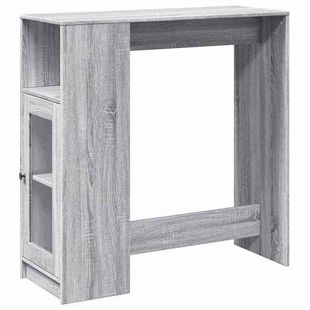 vidaXL Barový stůl s regály šedý sonoma 101 x 40 x 103,5 cm kompozit