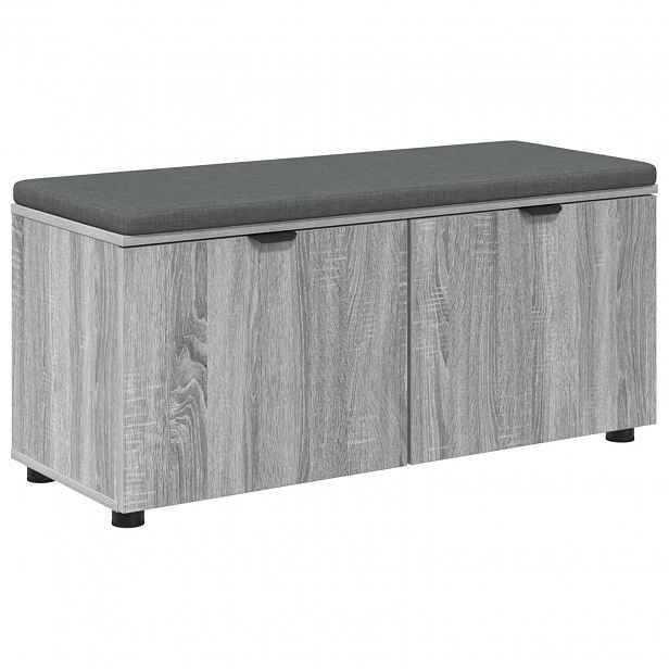 vidaXL Chodbičková lavice s polštářem Šedá Sonoma 100 x 38 x 46 cm
