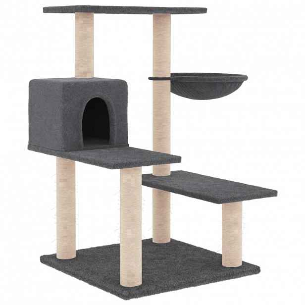 vidaXL Škrabadlo pro kočky se sisalovými sloupky tmavě šedé 82,5 cm