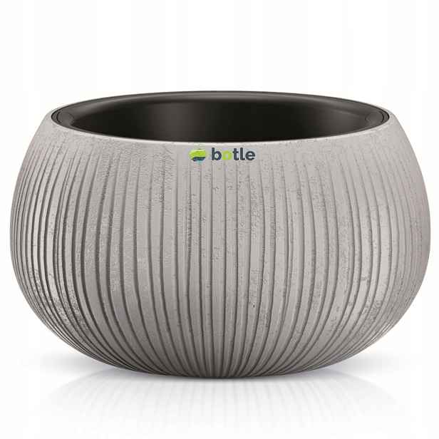 Květináč s obalem, struktura 37x22 cm Beton kulatý