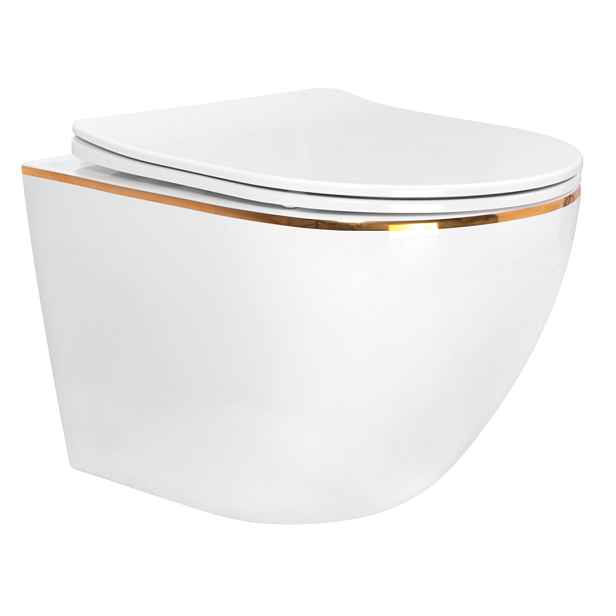 Miska Wc Rea Carlo Mini Tornado Nf Gold Edge