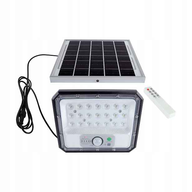 Solární Smd Led reflektor s pohybovým senzorem Heros 7 W Cw černý Struhm