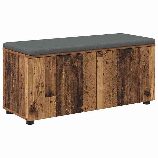 vidaXL Chodbičková lavice s polštářem Staré dřevo 100 x 38 x 46 cm