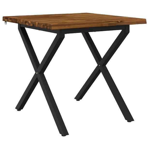 vidaXL 90 x 90 x 75 cm Masivní akátové dřevo Přirozená a černá