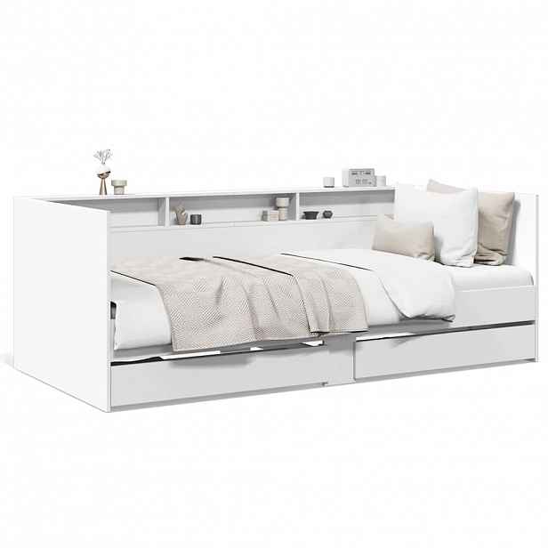 vidaXL Válenda se zásuvkami bez matrace bílá 100 x 200 cm