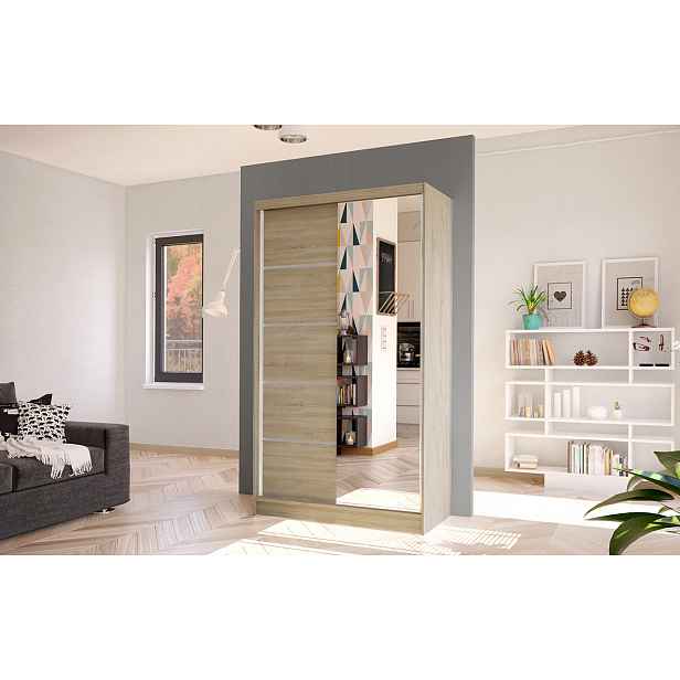 Elegantní šatní skříň ARINI 3 - šířka 100 cm, dub sonoma