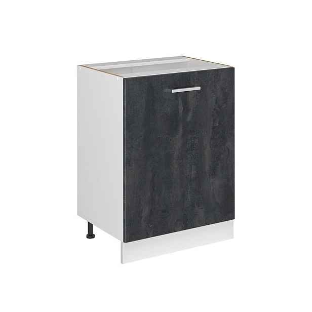 Vicco SPODNÍ SKŘÍŇKA KUCHYŇSKÉ LINKY R-Line, Černý beton/Bílá, 60 cm s 1 dveřmi bez pracovní desky