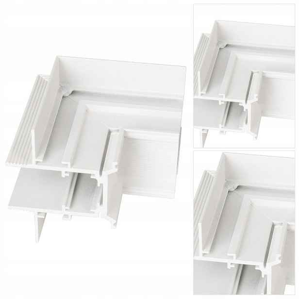 Úhelník bílý Magnetic Mec moderní linie pro rohovou lištu 8 cm MaxLight