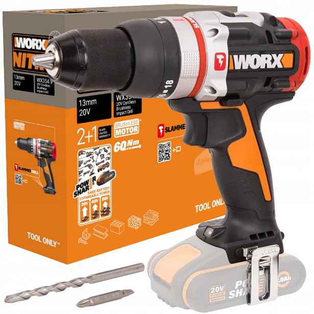 Aku Vrtačka Bezuh Líková 20V 60NM Nitro Powershare Worx WX354.9