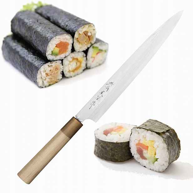 Hideo Kitaoka Aogami#2 Satin Damascus Japonský Nůž Sashimi na sushi 27 cm