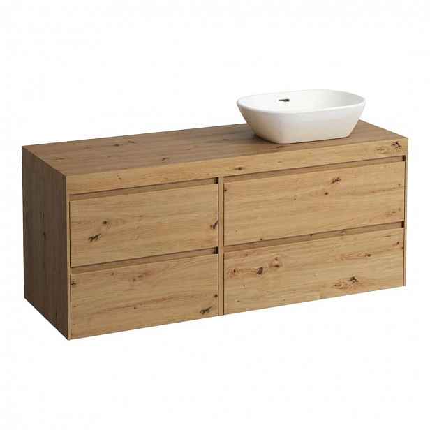 Laufen Lani - Umyvadlová skříňka, 58x137x49 cm, 4 zásuvky, výřez vpravo, dub H4065831122671