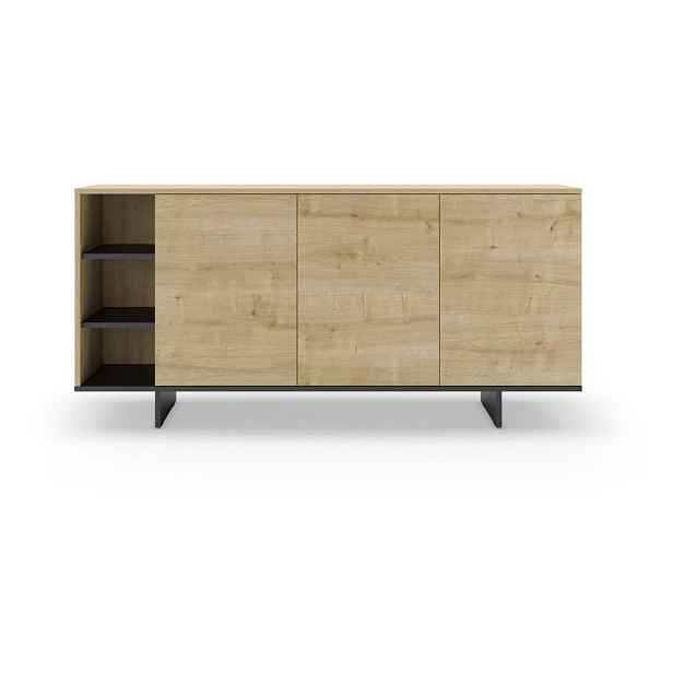 Nízká komoda v dekoru dubu v přírodní barvě 170x80 cm Cequoia – Marckeric