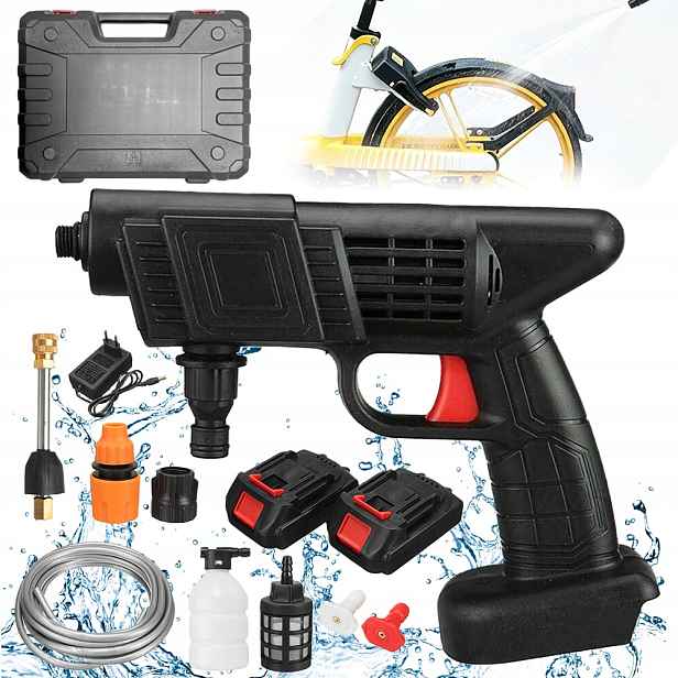 Přenosná Bezdrátová Tlaková Myčka S Pistolí Na Mytí Auta 1500 W