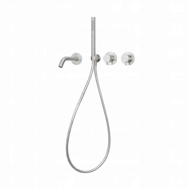 Sada Podomítková vanová baterie Hadice Sprchová rukojeť Cascade Inox