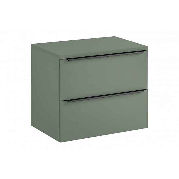 Szafka łazienkowa z dwoma szufladami i z blatem 70 cm Sombra Green