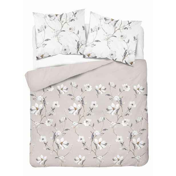 Povlečení 220x200 béžové květy Home Satin