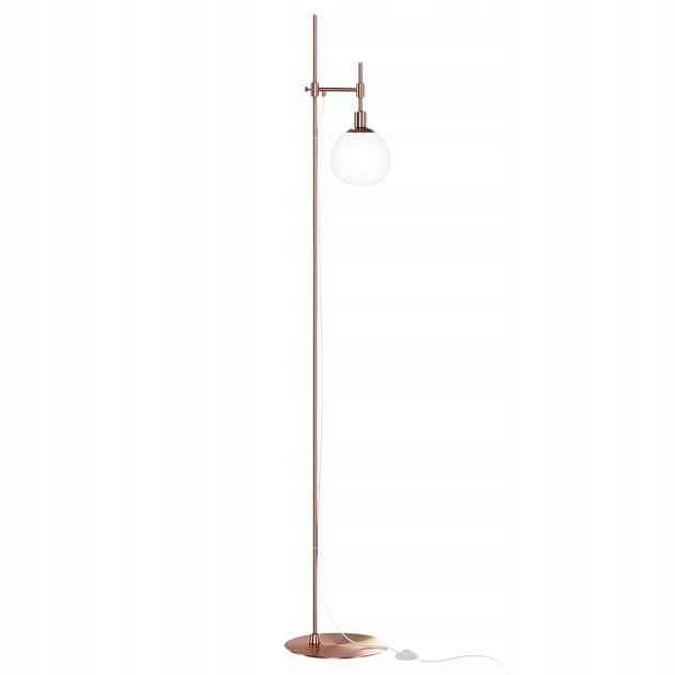 Stojací podlahová lampa mosazná bílá skleněná koule nastavitelná 155 cm Maytoni