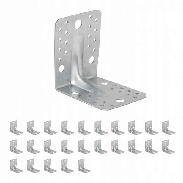 Úhlová spojka s prolisem 90x105x105 mm – sada 25 Ks.