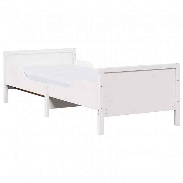 vidaXL Rám postele s roztažitelnou matrací s čelo Bílá 80 x 200 cm