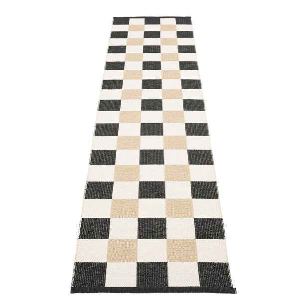 Černo-krémový vnitřní a venkovní běhoun 70x300 cm Pix Black Vanilla – Pappelina