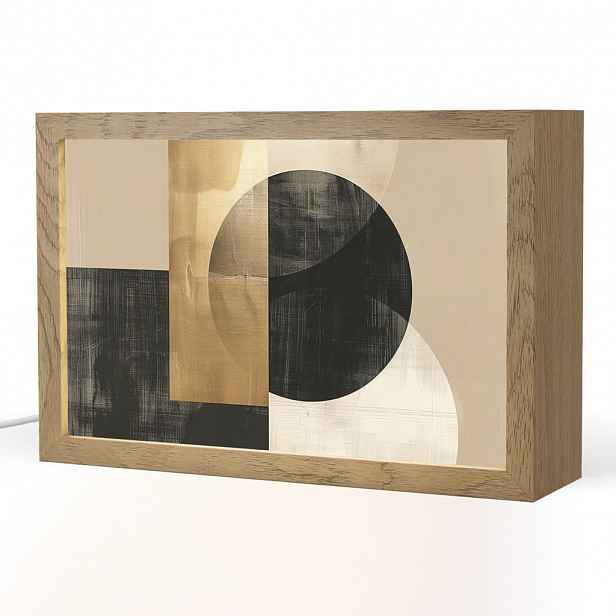 OnlyWow STOLNÍ LAMPA Abstraktní - Moderní - Černá - Zlatá 30x20 cm