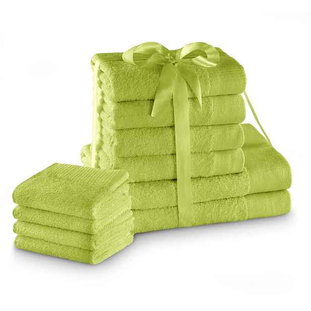 Restilo Sada bavlněných ručníků AmeliaHome AMARI 2+4+4 ks světle zelená, velikost 2*70x140+4*50x100+4*30x50