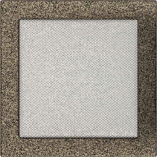 Ventilační mřížka do krbu 22x22 černo-zlatá