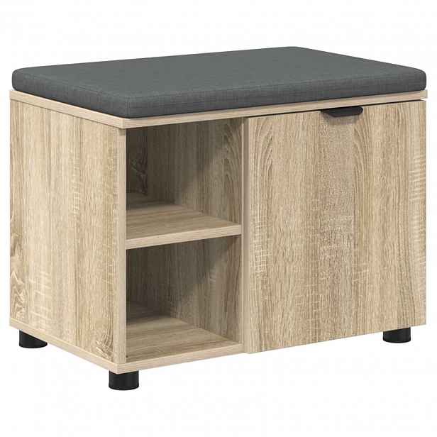vidaXL Chodbičková lavice s polštářem Sonoma dub 60 x 38 x 46 cm