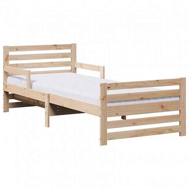 vidaXL Rám postele s rozšiřitelnou matrací s čelo Hnědá 80 x 200 cm