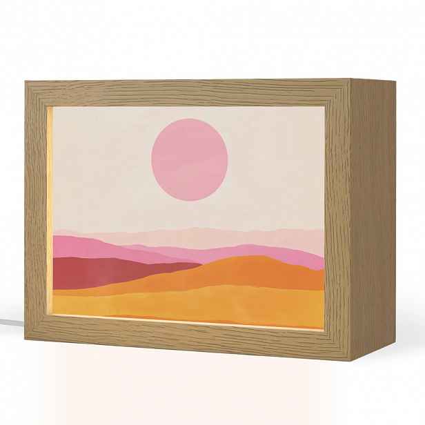 OnlyWow STOLNÍ LAMPA Kopce - oranžová - slunce - abstraktní 20x15 cm