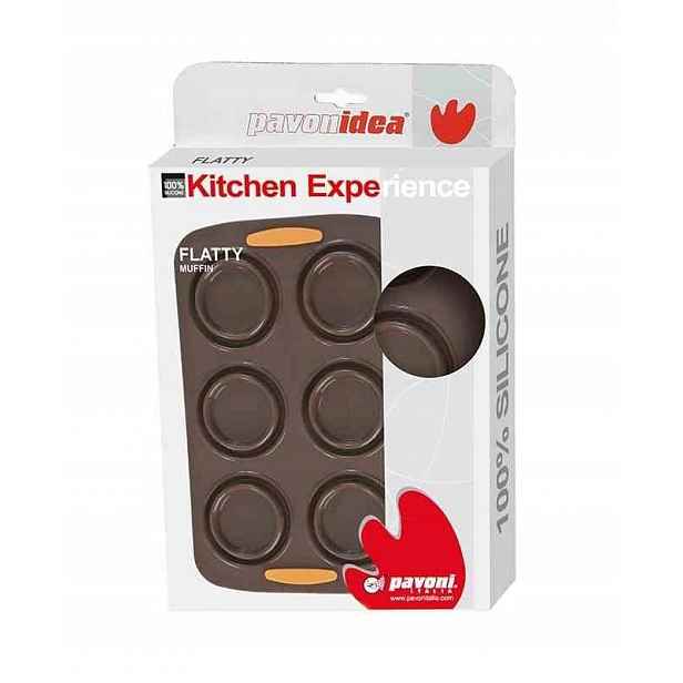 Silikonová forma Pavoni Flatty na muffiny x6 Hnědá