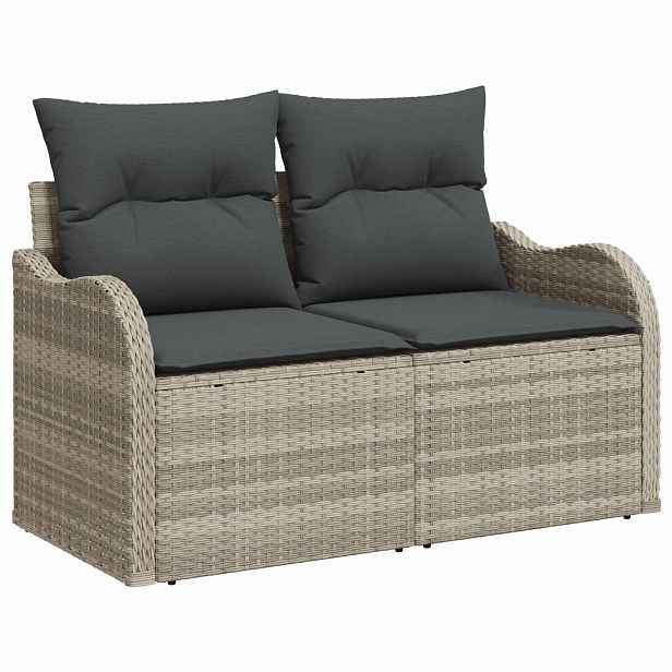 vidaXL Zahradní sofa Světle šedá 121 x 62 x 69 cm polyratan