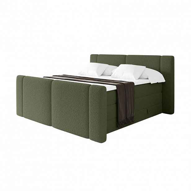 ALTDECOR POSTEL boxspring s matracemi H3/H4 - EVON KING Zanozek - 140x200 cm Zelená