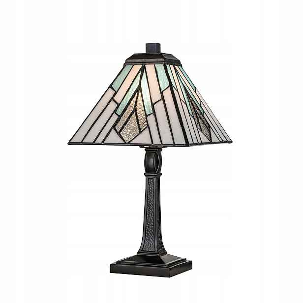 Vitrážová stolní lampa Tiffany barevná vintage 35 cm do obývacího pokoje Elstead
