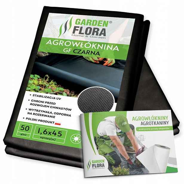 Agrotextilie Gf Agro proti plevelům 1,6x45 m černá podložka na plevel Uv 50 g