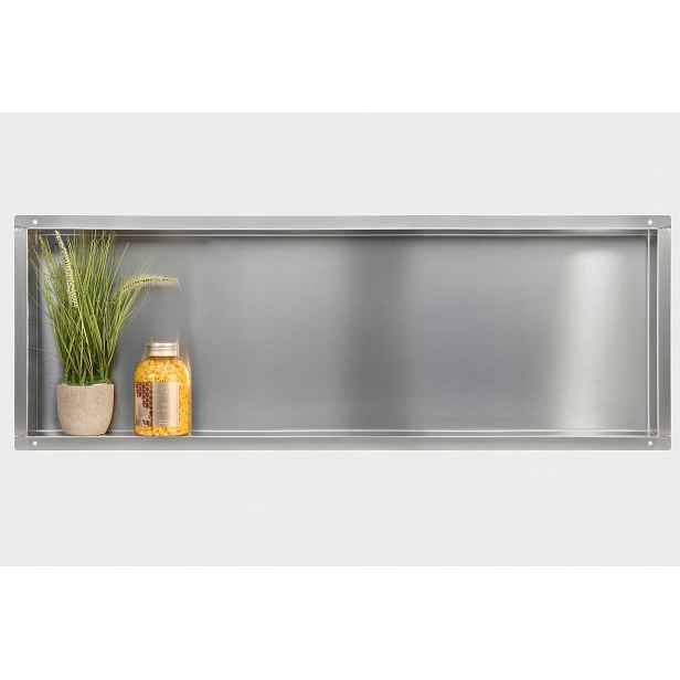 Bezrámečková Polička 90x30x7 cm Inox Nerezová Wall-box No Rim Balneo