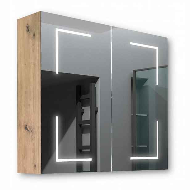 Dřevěná skříňka 80x70 Led zrcadlo Jupiter Artisan