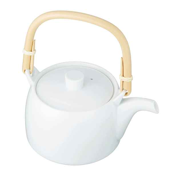 Japonská porcelánová konvička s vrchním uchem bílá 600 ml