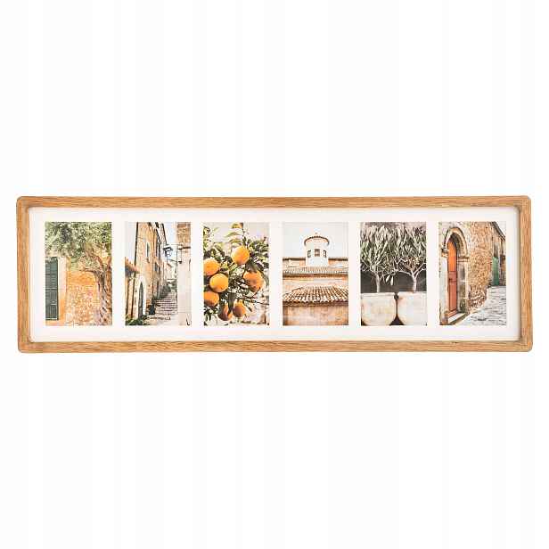 Rámeček Na Fotografie Dřevěný 6 Fotografií Milea 70 X 21 CM
