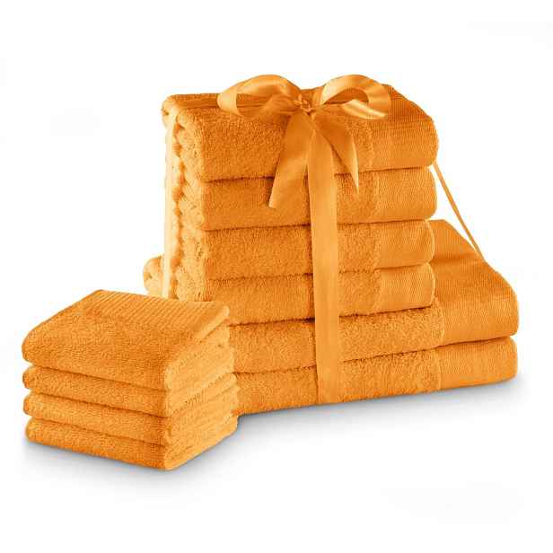 Restilo Sada bavlněných ručníků AmeliaHome AMARI 2+4+4 ks sytě oranžová
