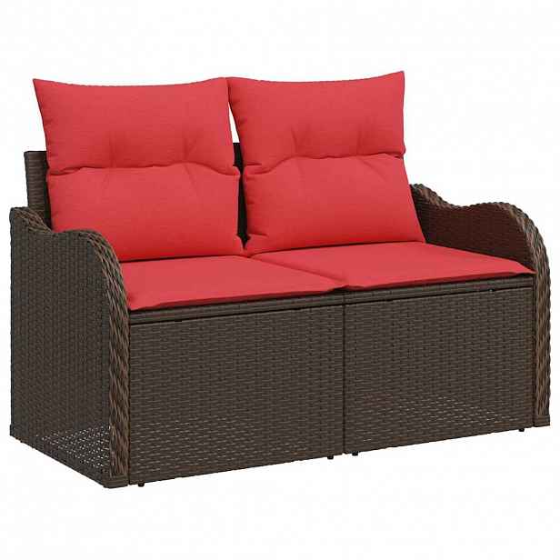 vidaXL Zahradní sofa s polštářem 121 x 62 x 69 cm polyratan