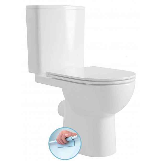 Aqualine Tavon - WC kombi, Rimless, zadní odpad, bílá PB106WR